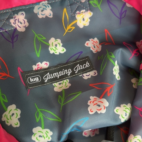 NWT Lug Jumping Jack Drawstring Backpack Magenta Neon Pink - Picture 12 of 12